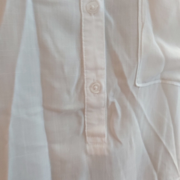 anthropologie Cloth & Stone women's white tunic blouse top oversized lon… - Picture 3 of 12